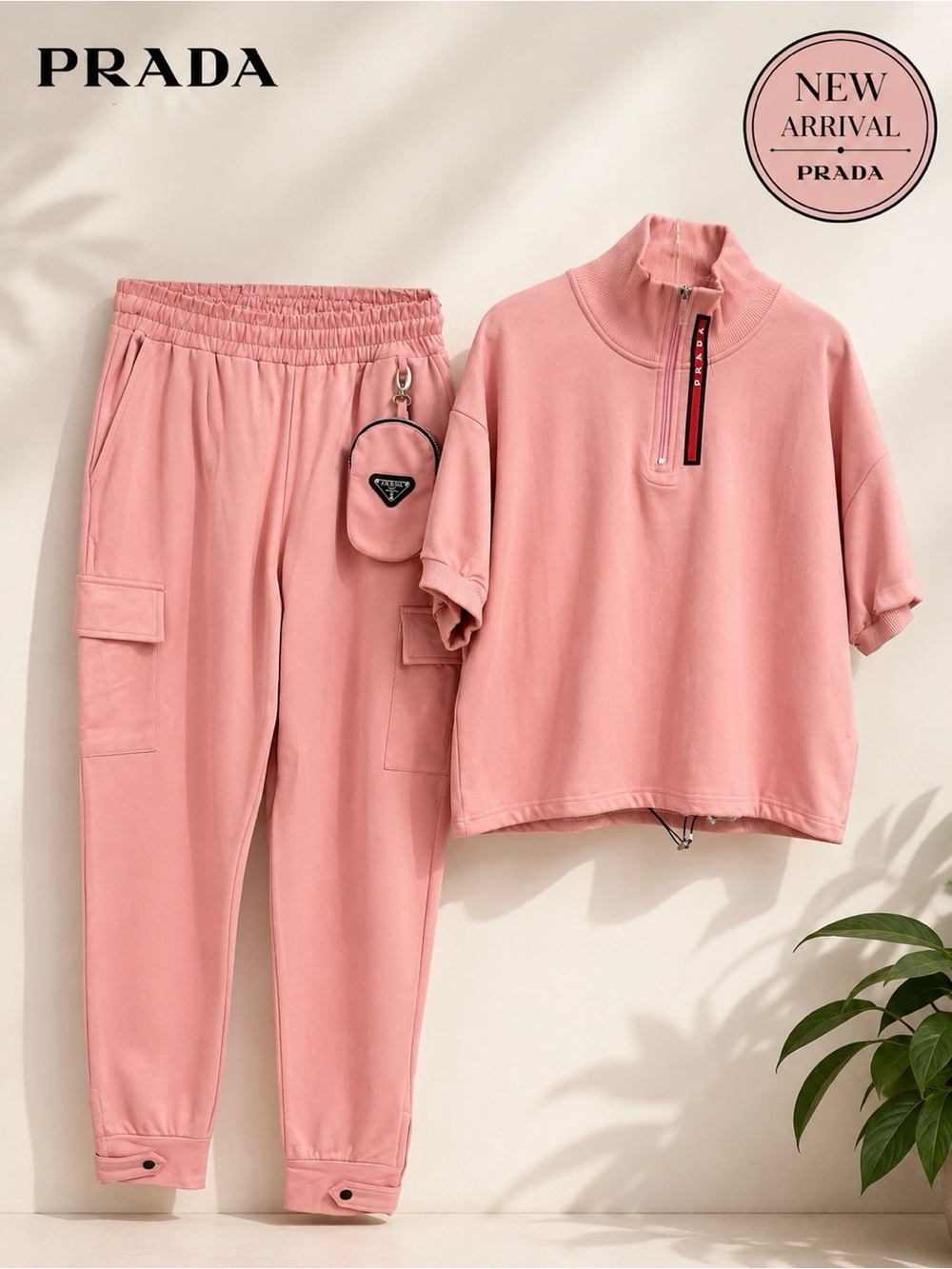💖 Women’s Pink Lounge Set with Mini Pouch💖